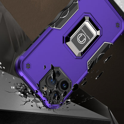 For Samsung Galaxy Z Flip 7 FE Hybrid Stand Magnetic Ring Holder Kickstand Heavy Duty Rugged Drop Silicone & Hard PC Shockproof Case Cover Purple