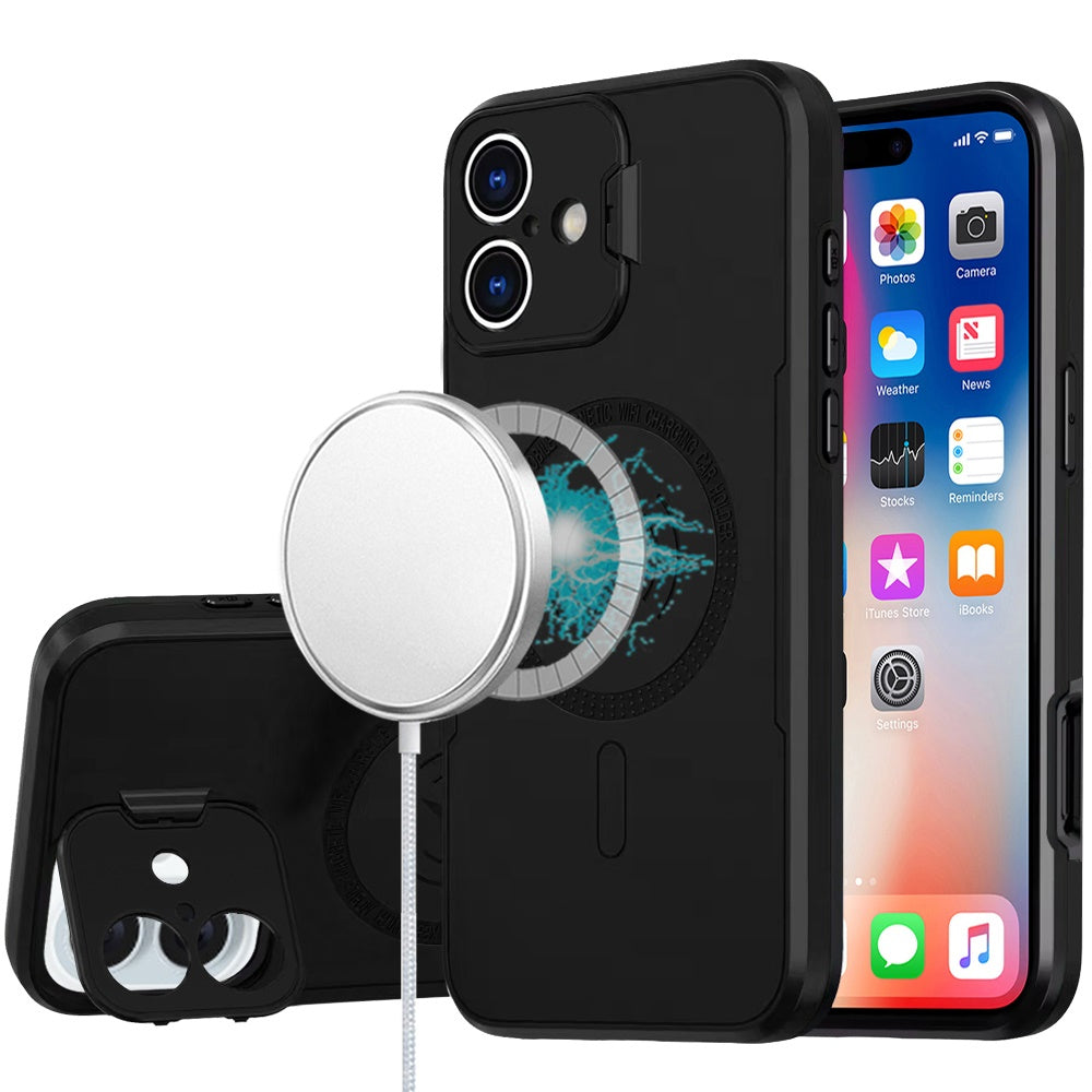 For Samsung Galaxy S25 /S24 Foldable Camera Protector Kickstand with MagSafe Compatible, Dual Layer Hybrid Shockproof Case Cover