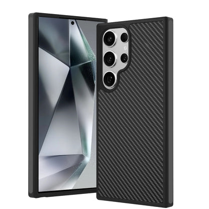For Apple iPhone 16 (6.1") Carbon Fiber Design with Magnetic HQ 2.0mm Thick Hybrid Shockproof Rubber Hard PC Case Cover Black