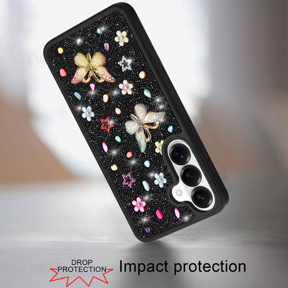Phone Case for Samsung Galaxy S26 3D Butterfly Diamond Bling Glitter Shockproof Stylish Protective Luxury Hybrid Sparkly Durable Grip Design Cover