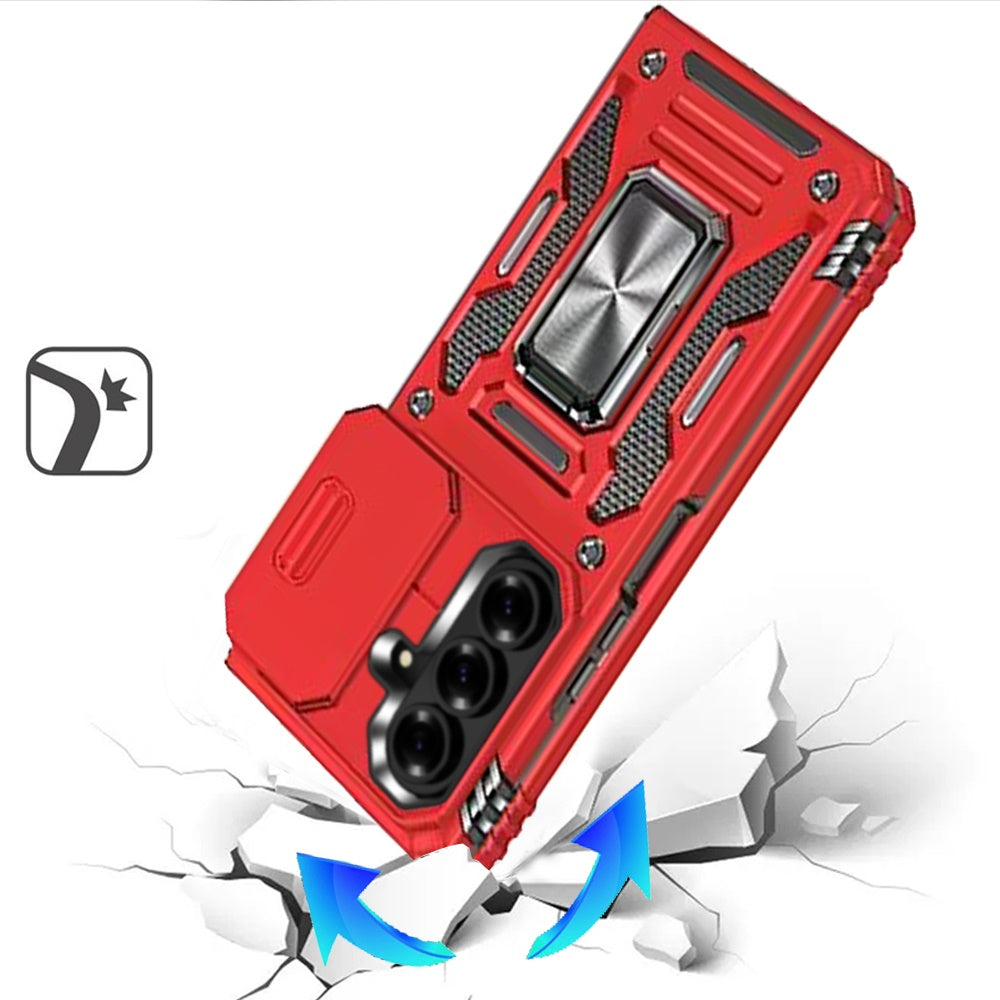 Phone Case for Samsung Galaxy Z Fold 8 Ultra Tough Metal Ring Shockproof Sliding Camera Window Hybrid Armor Rugged Anti Slip Heavy Duty Grip Cover