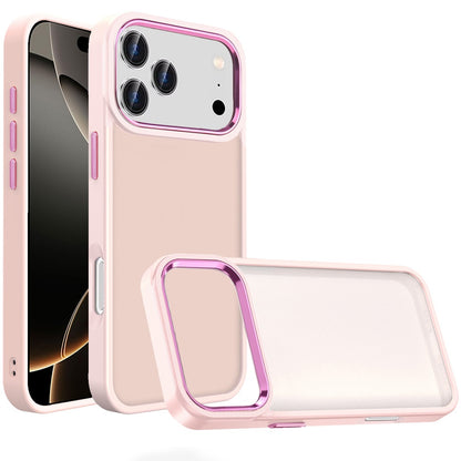For Apple iPhone 17 Pro (6.3") Slim Fit Thin Hybrid,Frosted Matte Polished Acrylic Hard PC with TPU Rubber Frame Case Cover
