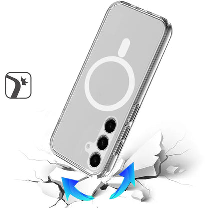 For Samsung Galaxy S26+ / S26 Plus MagSafe Compatible Transparent Hybrid Case with Magnetic Circle, Shock Absorption TPU Rubber Case Cover