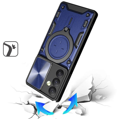 Phone Case for Samsung Galaxy S26 FE /Fan Edition Magnetic Ring Stand Shockproof Hybrid Full Camera Slide Guard Anti Slip Heavy Duty Protective Armor Cover