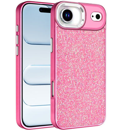 For Apple iPhone 17 Air (6.6") Crystal Sparkle Diamond Glass Full Mini Glitter Bling Frame TPU Hybrid Protective Case Cover