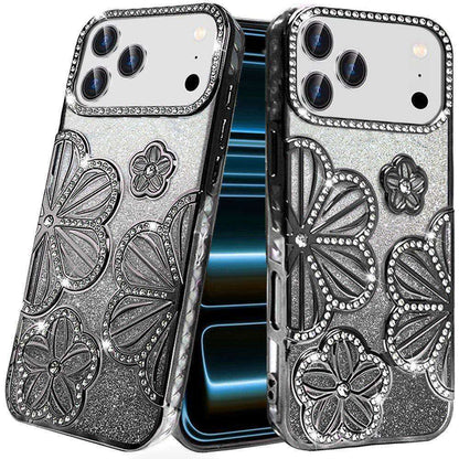 Phone Case for Apple iPhone 18 Pro Max Shimmer Glitter Floral Thick TPU Shockproof Durable Grip Camera Protection Anti-Scratch Stylish Design Cover
