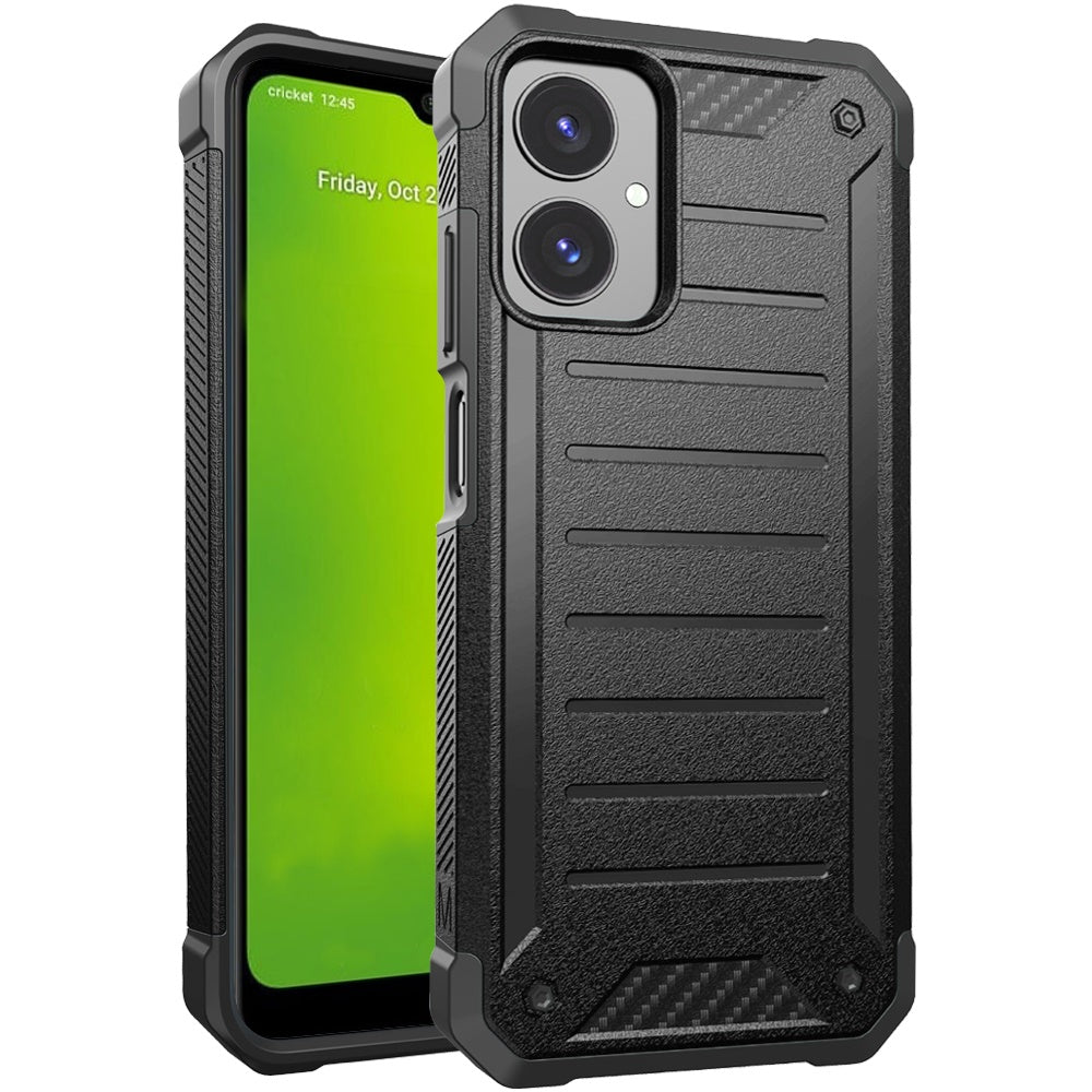For Cricket Icon 2026 Tough Lined Design Hybrid Shockproof Protective Rugged TPU Hard PC with Durable Grip Case Cover