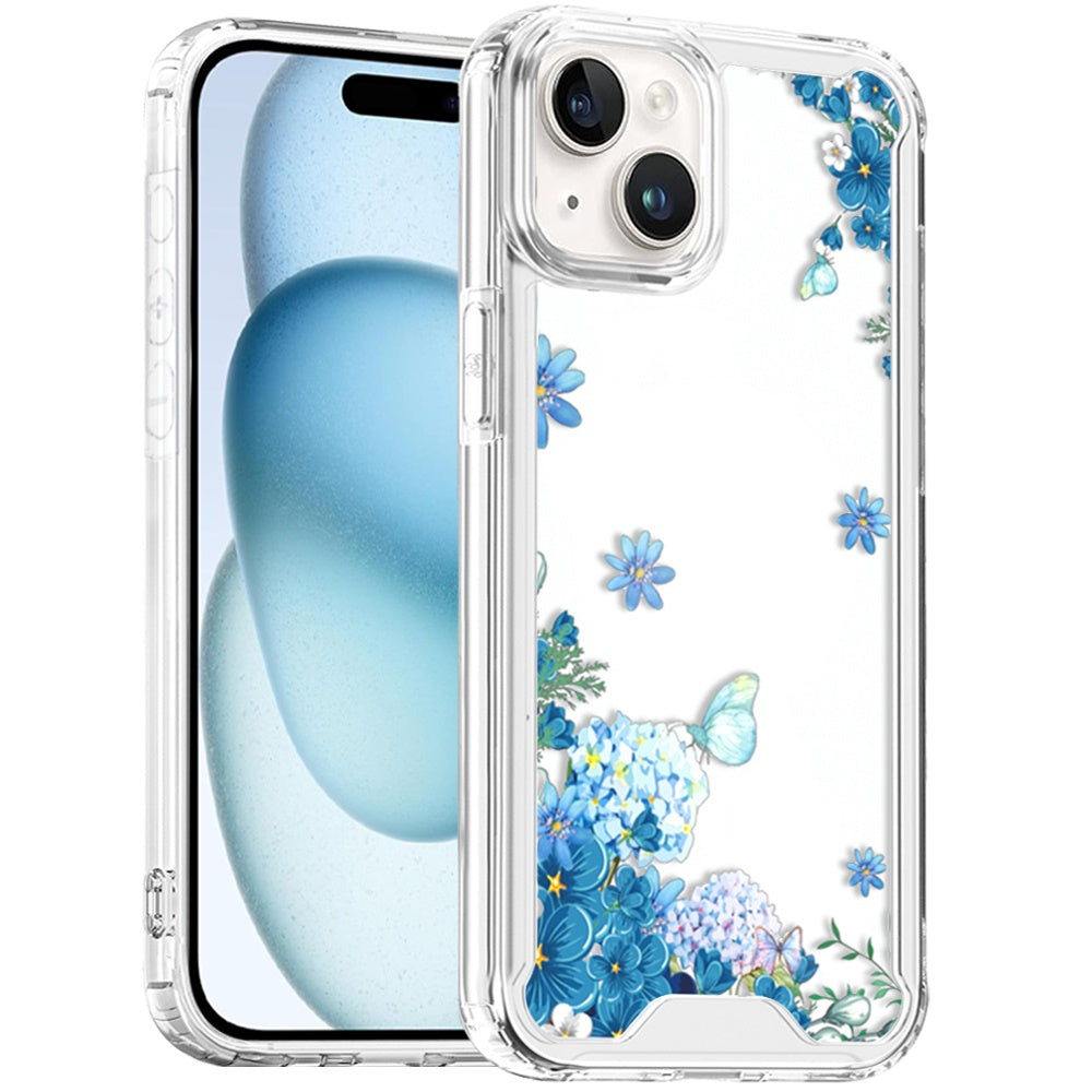 For iPhone 15 (6.1") Beautiful TPU Design, Slim Shockproof Soft Cover for Women and Girls, Stylish Protective Case Cover