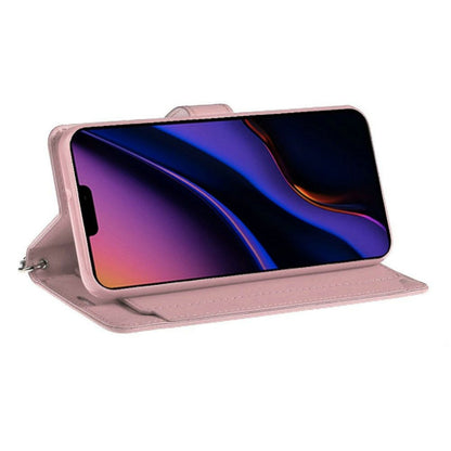 Phone Case for Apple iPhone 17 Pro Wallet Credit Card Holder Leather Grip Shockproof Hybrid Protective Style Durable Flip Pouch Cover Rose Gold