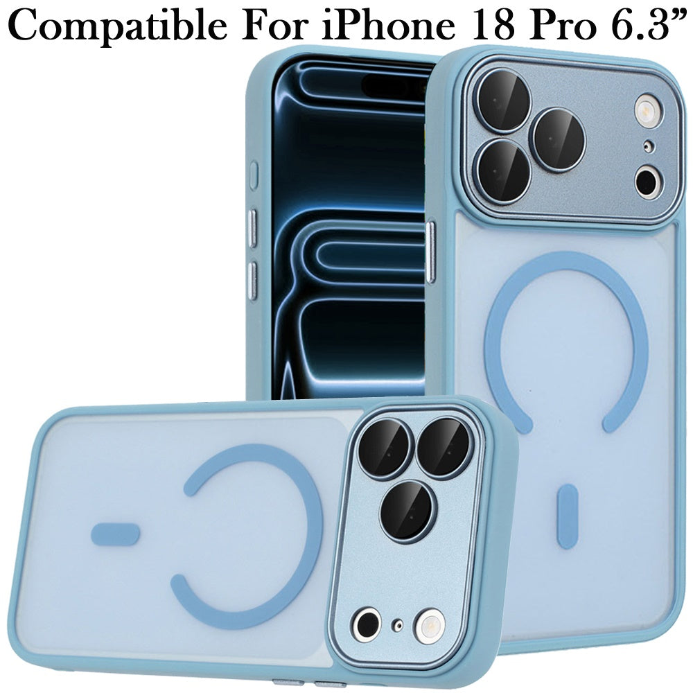 Phone Case for Apple iPhone 18 Pro Matte Frosted Magnetic Back Hybrid Hard PC Soft TPU Camera Protection Slim Shock Absorbing Anti Fingerprint Cover