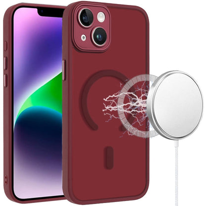 Phone Case for Apple iPhone 14 /iPhone 13 Matte Frosted Magnetic Back Hybrid Hard PC Soft TPU Camera Protection Slim Shock Absorbing Anti Fingerprint Cover