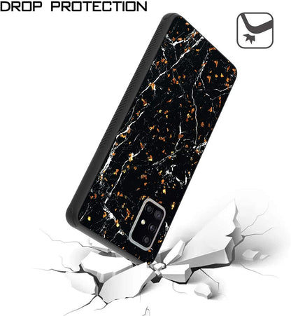 For Apple iPhone 15 (6.1") Marble Fashion Stylish Flake Glitter Bling Hybrid Glossy TPU Rubber Hard PC Protection Butterfly Phone Case Cover