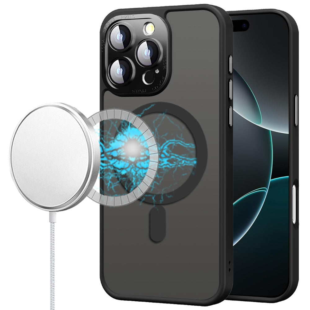 For Apple iPhone 16 Pro (6.3") Complete Protection HQ Hybrid with Metal Tempered Camera Glass, MagSafe Compatible Case Cover
