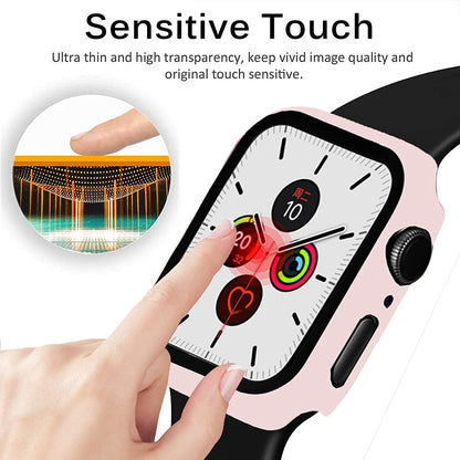For Apple Watch Size 42mm Slim Hard PC Bumper, Clear Touch Full Coverage with Built in Tempered Glass Screen Protector Case Cover Clear