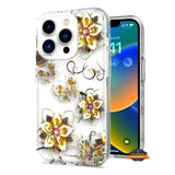 For Apple iPhone 15 Pro (6.1") Hybrid Trendy Image Patterns Design Transparent Hard Back Shockproof TPU Rubber  Phone Case Cover