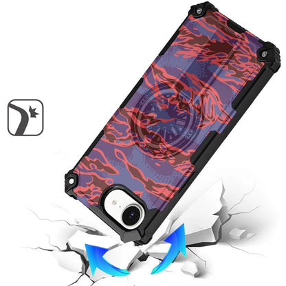 Phone Case for Apple iPhone 17E / iPhone 16E / iPhone SE4 Stylish Design Magnetic Car Mount Friendly Hybrid Rugged Grip Shockproof Kickstand Textured Armor Durable Cover Purple
