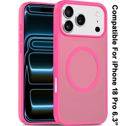 Phone Case for Apple iPhone 18 Pro Magnetic Matte Hybrid Shockproof Smooth Grip Durable Camera Protection Anti-Slip Soft Touch TPU Armor Cover