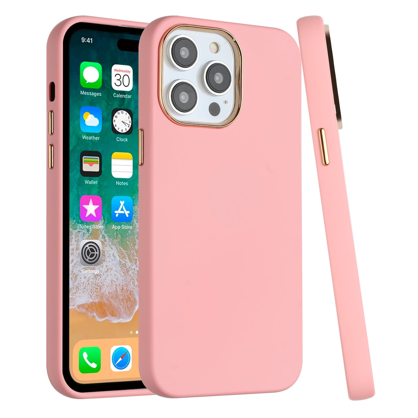 For Apple iPhone 17E /16E Slim Classic Hybrid Around Rubber Gummy Gel Slick Hard PC Silicone TPU Chromed Button Case Cover