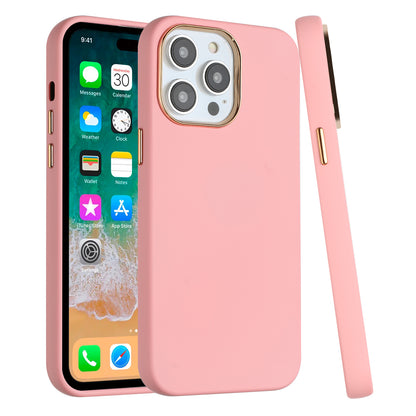 For Apple iPhone 17E /16E Slim Classic Hybrid Around Rubber Gummy Gel Slick Hard PC Silicone TPU Chromed Button Case Cover