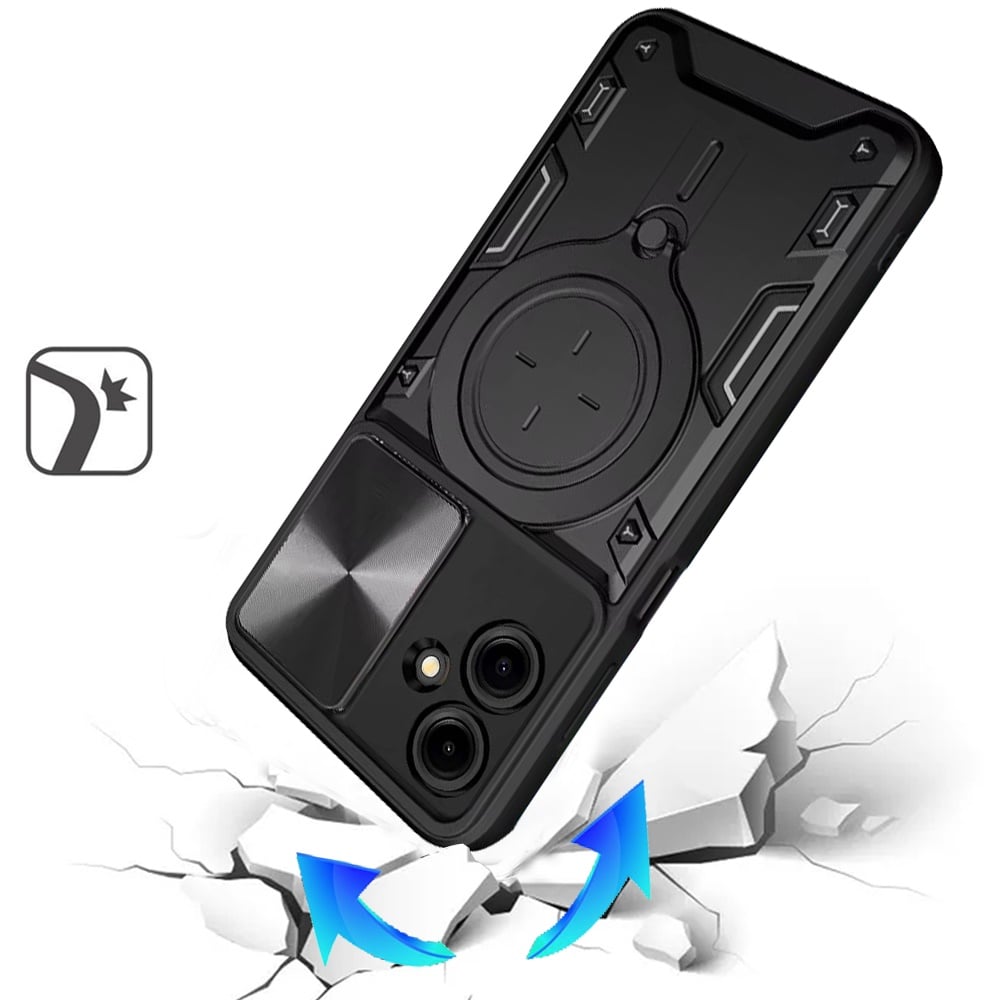 Phone Case Cover for Samsung Galaxy A07 4G Hybrid Magnetic 360° Ring Kickstand, MagSafe Compatible, Durable Full Camera Lens Protection Cover