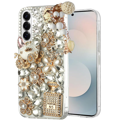 For Samsung Galaxy S26 Bling Crystal 3D Full Diamonds Luxury Sparkle Rhinestone Hybrid Protective Case Cover