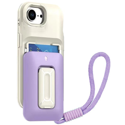 For Apple iPhone 17E /16E Wallet Case with 2- Credit Card Holder, Wrist Strap & Kickstand Hybrid Shockproof TPU Case Cover