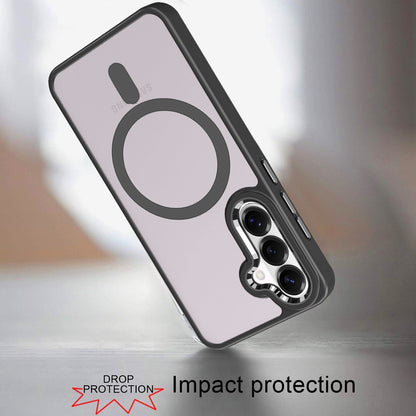 For Samsung Galaxy S26 MagSafe Compatible Transparent Greatest Clear Acrylic with Color Frame Thick Hybrid TPU Hard Case Cover Black