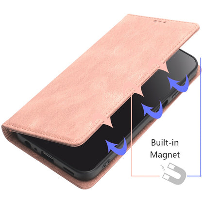 For Apple iPhone 16 Plus (6.7") Premium Wallet PU Vegan Leather ID Credit Card Slot Money Holder with Magnetic Closure Pouch Flip Case Cover Rose Gold