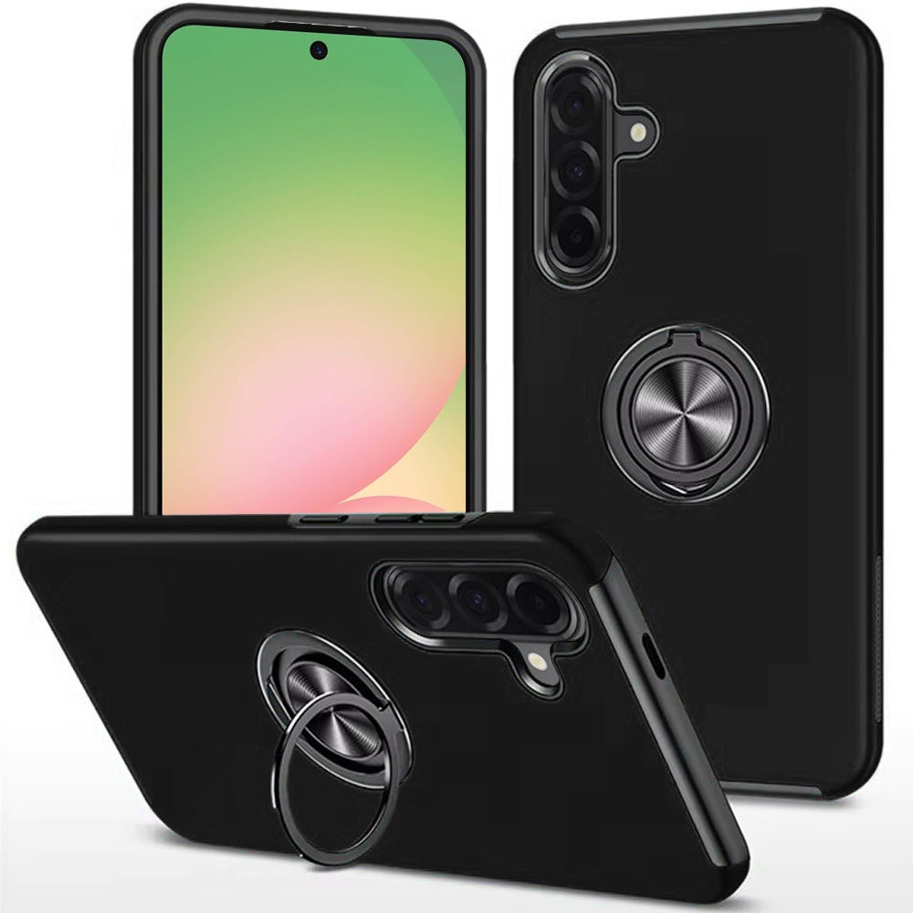 For Samsung Galaxy A57 Hybrid 360 Degree Rotatable Metal Invisible Ring Stand Holder Slim Fit Magnetic Car Mount Shockproof Case Cover