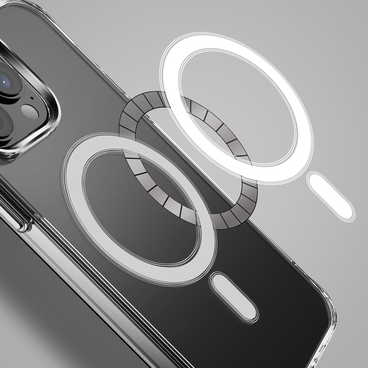 Phone Case for Apple iPhone 8 Plus / iPhone 8+ Thick Clear Hybrid Magnetic Circle Shock Absorbing Reinforced Corners TPU Heavy Duty Transparent Frame Bumper Cover Clear