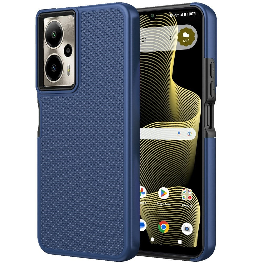 For Cricket Outlast 5G 2024 Dual Layer Heavy-Duty Hybrid Rugged Case Rugged Texturized TPU & PC Shockproof Silicone Military Grade Case Cover