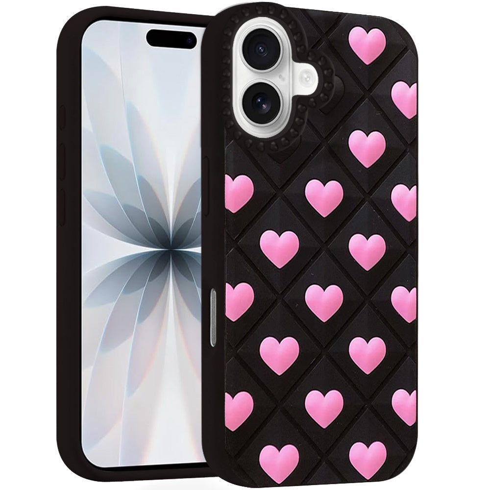 Phone Case for Apple iPhone 17 (6.3") Fashionable Silicone Textured Decorative Design Pattern Protective Rubber TPU Hybrid Protection Cover