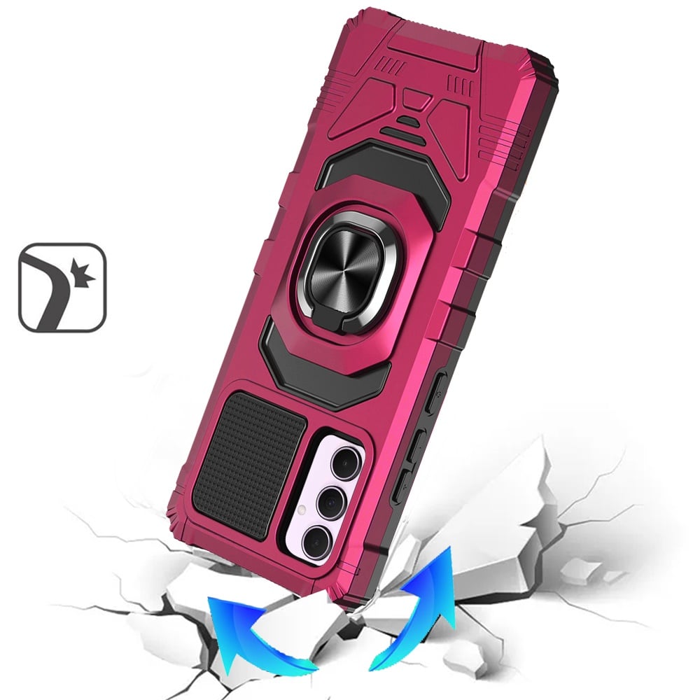 Phone Case for Samsung Galaxy A56 / A36 Shockproof Rugged Magnetic Ring Stand Armor Grip Anti Slip Heavy Duty Protective Hybrid Design Durable Kickstand Support Cover