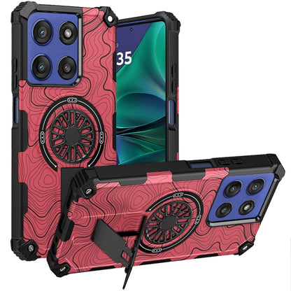 For Motorola Moto G Stylus 5G 2026 /2025 Texture Design Stylish Invisible Kickstand Case, MagSafe Compatible Hybrid Shockproof Cover, Car Mount Friendly Case Cover
