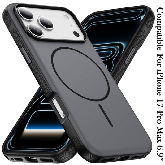 Phone Case for Apple iPhone 17 Pro Max Super Magnetic Matte Hybrid Shockproof Thick Protective Durable Grip Anti Scratch Premium Edge Slim Fit Cover Black