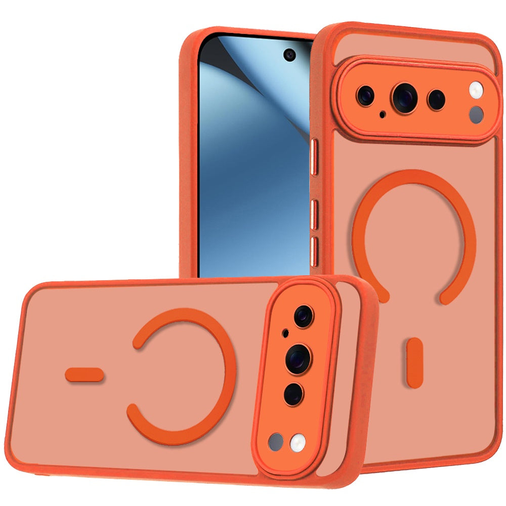 Phone Case for Google Pixel 11 Pro XL Matte Frosted Magnetic Back Hybrid Hard PC Soft TPU Camera Protection Slim Shock Absorbing Anti Fingerprint Cover
