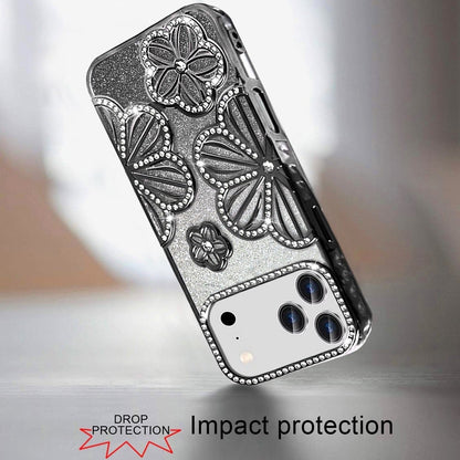 Phone Case for Apple iPhone 18 Pro Max Shimmer Glitter Floral Thick TPU Shockproof Durable Grip Camera Protection Anti-Scratch Stylish Design Cover