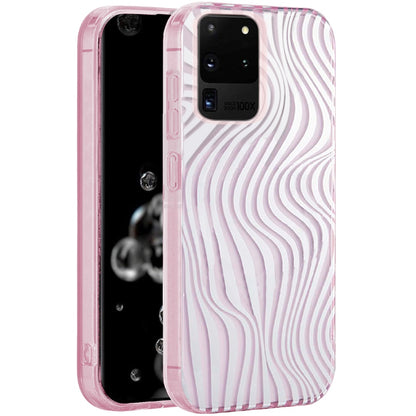 Phone Case for Samsung Galaxy S20 Ultra Stylish Design IMD Shockproof Protective Slim Fit TPU Durable Grip Fashion Pattern Impact Resistant Hybrid Cover Wave Pink Zebra Stripes