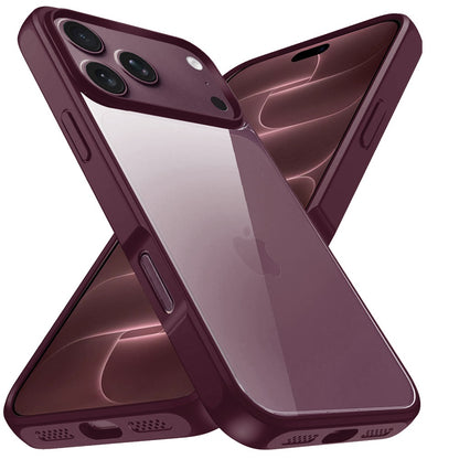 Phone Case for Apple iPhone 18 Pro/ iPhone 17 Pro Transparent Thick 2.0mm Hybrid Shockproof Rubber TPU Protective Slim Fit Grip Durable Clear HQ Design Cover Purple