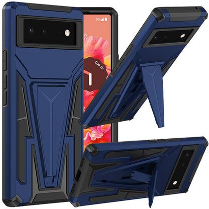For Apple iPhone 13 Pro Max Heavy Duty Protection Hybrid Built-in Kickstand Rugged Shockproof Military Grade Dual Layer Full Body Case Cover Blue