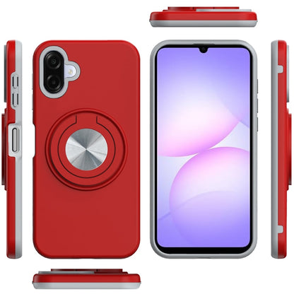 For Samsung Galaxy A07 Metal Matte Hybrid with Invisible Rotational Ring Stand, Car Mount Friendly, Military Grade Slim Fit Sturdy Case Cover