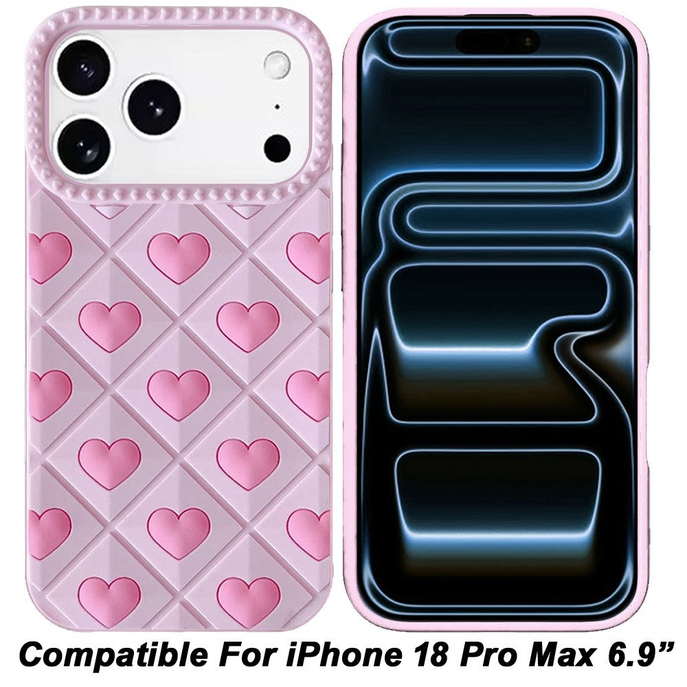 Phone Case for Apple iPhone 18 Pro Max/ iPhone 17 Pro Max Fashionable Silicone Textured Decorative Design Pattern Protective Rubber TPU Hybrid Protection Cover