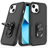 For Apple iPhone 15 Pro Max (6.7") Heavy Duty Hybrid Rugged 2in1 Shockproof Protective Magnetic Ring Stand Holder  Phone Case Cover
