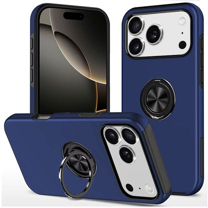 For Apple iPhone 17 Pro Hybrid 360 Degree Rotatable Metal Invisible Ring Stand Holder Slim Fit Magnetic Car Mount Shockproof Case Cover
