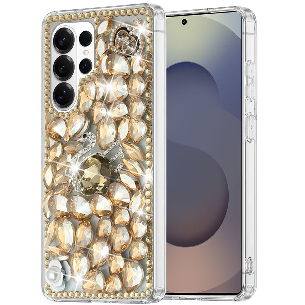 For Samsung Galaxy S26 Ultra Bling Crystal 3D Full Diamonds Luxury Sparkle Rhinestone Hybrid Protective Case Cover