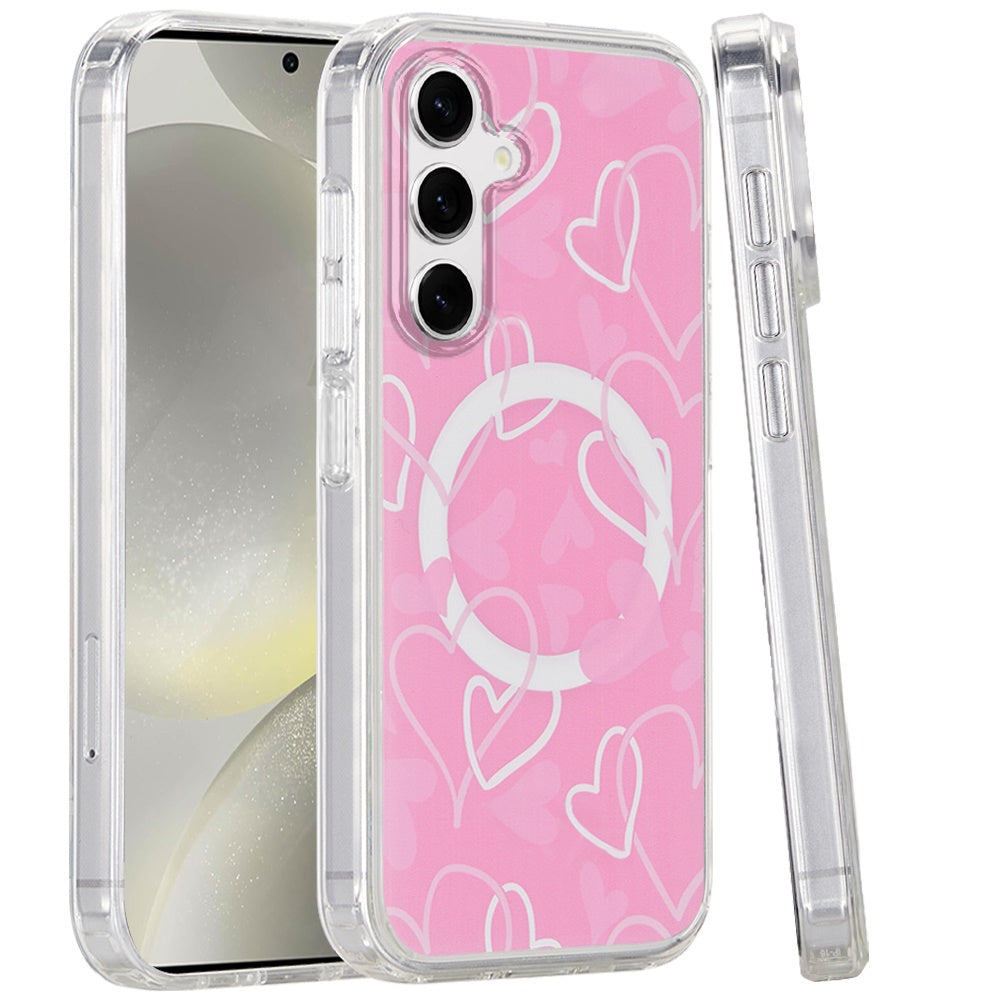For Samsung Galaxy S25 /S24 Cute Fashion Pattern Design, Durable Shockproof Slim TPU Hard Back, MagSafe Compatible Case Cover