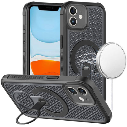 Phone Case for Apple iPhone 11 Magnetic Honeycomb Hybrid Rugged Armor Ring Kickstand Dual Layer Shock Absorbing Hard PC Soft TPU Cover