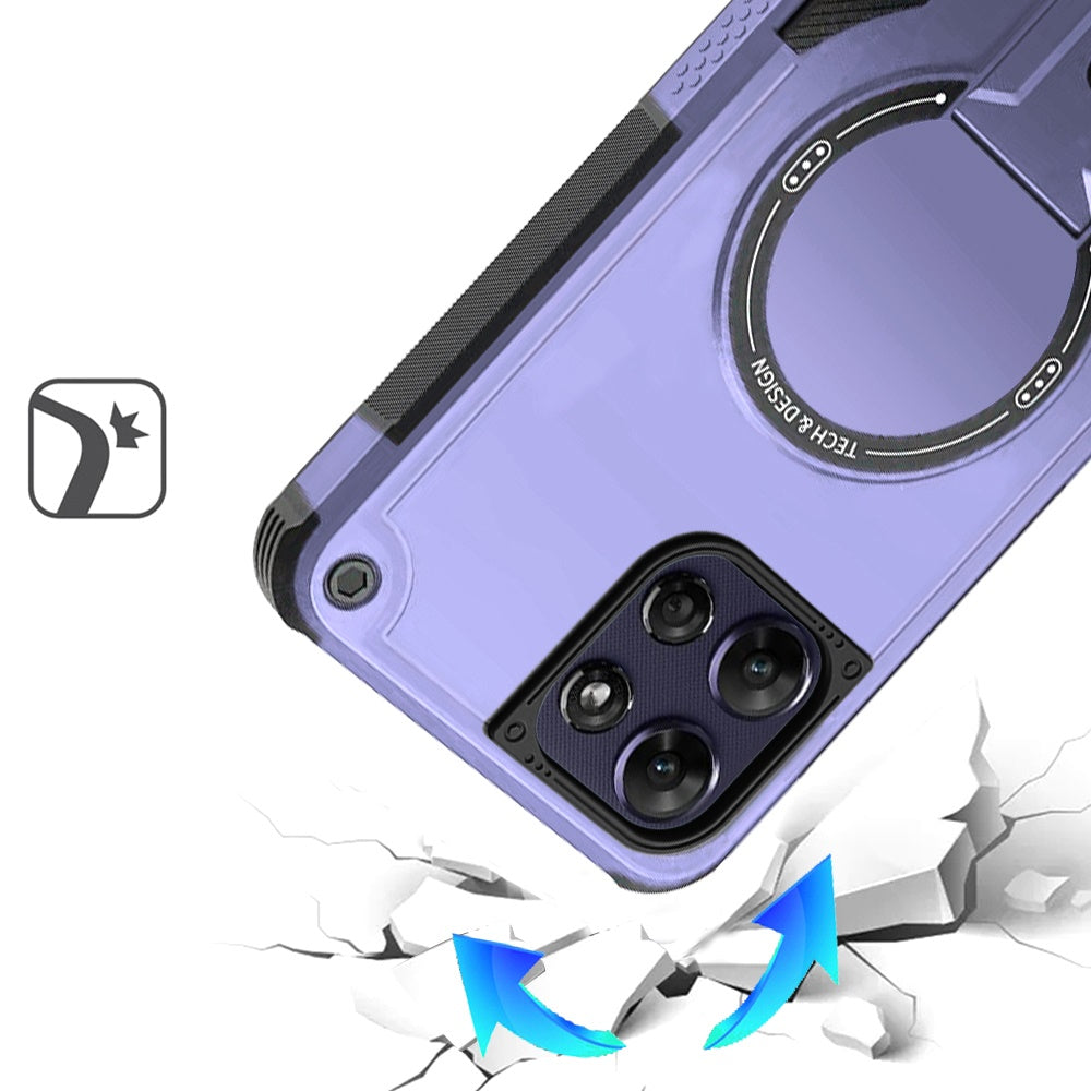 Phone Case for Motorola Moto G Power 5G 2026 /2025 Magnetic Kickstand Rugged Shockproof Armor Grip Anti Slip Heavy Duty Protective Matte Stand Hybrid Cover Purple