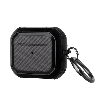 For Airpods Pro 3 (2025) Full-Body Rugged Protective Carbon Fiber with Keychain [Front LED Visible] Hybrid Slim Shockproof Case Cover