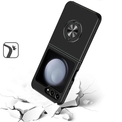 For Samsung Galaxy Z Flip 7 FE / Z Flip 6 Hybrid 360 Degree Rotatable Metal Invisible Ring Stand Holder Slim Fit Magnetic Car Mount Shockproof Case Cover Blue